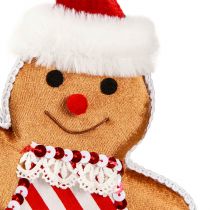 Article Décoration de Noël bonhomme en pain d&#39;épices à suspendre marron H21cm 2pcs