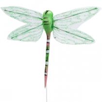 Article Déco d'été, libellules sur fil, insectes déco jaune, vert, bleu L10,5cm 6 pcs