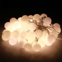 Article Guirlande lumineuse boules minuterie 60 LED blanc chaud intérieur extérieur 9m