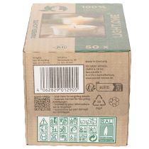 Article Bougie chauffe-plat sous étui en papier pour les fêtes et les moments d'ambiance. Lot de 50 bougies de 4 cm.