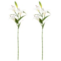 Article Lys artificiel, réplique réaliste, décoration durable pour les espaces de vie, 66 cm, lot de 2