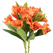 Article Alstroemeria artificielle orange, bouquet décoratif artificiel, 75 cm, 3 pièces