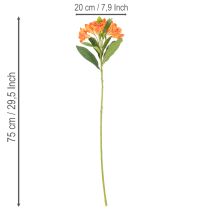 Article Alstroemeria artificielle orange, bouquet décoratif artificiel, 75 cm, 3 pièces