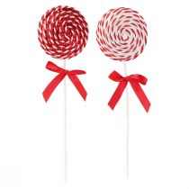 Article Sucette décoration de Noël rouge blanc mousse sucette H30cm 2pcs