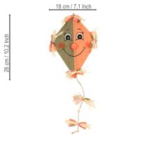 Article Dragon décoratif amusant à suspendre orange 18 × 26 cm, 2 pièces