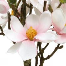Branches de magnolia artificielles Fleurs artificielles roses H40cm 4pcs en bouquet