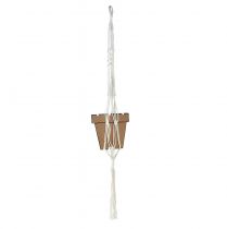 Panier suspendu en macramé pour pot Ø18–19cm crème H85cm