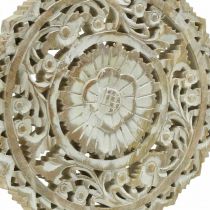 Mandala à poser, décoration florale bois, décoration de table, décoration estivale shabby chic nature H39.5cm Ø30cm