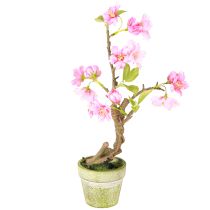 Article Amandier artificiel en pot à fleurs roses H28cm
