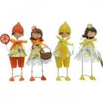 Article Petits fruits, décoration estivale, figurines citrons oranges H17/18cm 4pcs