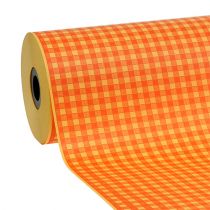 Article Manchette en papier 37,5 cm à carreaux orange clair 100 m