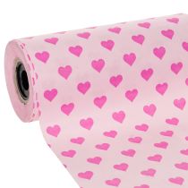 Article Papier manchette à motif cœur, rose, 25 cm, 100 m
