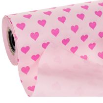 Article Papier manchette à motif cœur, rose, 25 cm, 100 m