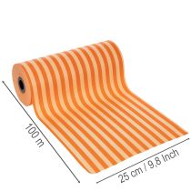 Article Rouleau de papier à manchettes, à rayures orange, 25 cm x 100 m