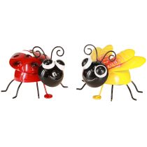 Article Coccinelle Abeille Décoration en Métal avec Aimant Assortiment 9,5 cm 2pcs