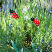 Plug décoratif coccinelle, déco printanière, pissenlit avec scarabée, plug métal L55cm lot de 3