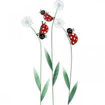 Plug décoratif coccinelle, déco printanière, pissenlit avec scarabée, plug métal L55cm lot de 3