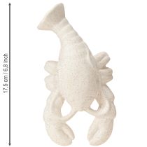 Article Figurine de décoration maritime en céramique Homard Blanc 17,5×9×3cm
