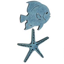 Article Décoration de table en bois à disperser, motif marin, étoile de mer, 4 cm, 72 pièces