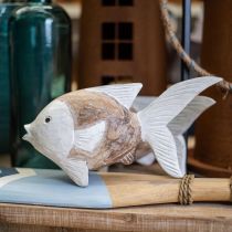 Article Décoration maritime poisson bois poisson en bois shabby chic 17×8cm