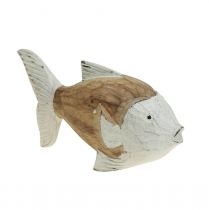 Article Décoration maritime poisson bois poisson en bois shabby chic 17×8cm