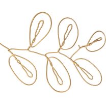 Article Guirlande décorative de fleurs en métal, fil de fer pour couronne de fleurs, décoration estivale, décoration murale, doré, 110 cm