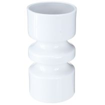 Article Vase à fleurs en métal émaillé blanc crème Ø9cm H17,5cm