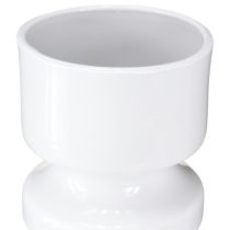 Article Vase à fleurs en métal émaillé blanc crème Ø9cm H17,5cm