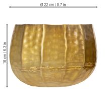 Article Pot de fleurs décoratif en métal, laiton, Ø22/18/14 cm, lot de 3
