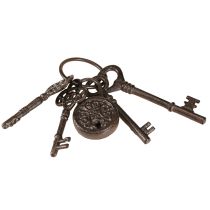 Article Porte-clés décoratif en métal avec serrure Marron H22cm