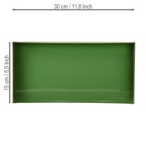 Article Plateau décoratif en métal rectangulaire vert 30×15cm