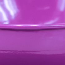 Article Tasse décorative en métal Ø16 cm H9 cm avec soucoupe violette (lot de 2)