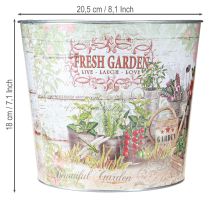 Article Jardinière en métal Fresh Garden colorée vintage H18cm