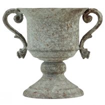 Article Trophée décoratif en métal avec anse marron blanc Ø13,5cm H19,5cm