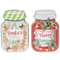 Article Boîte à biscuits en métal décorée d'un motif de Noël, 15 cm, lot de 2.