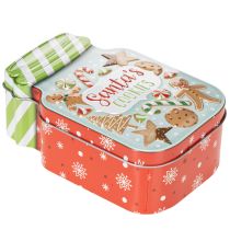 Article Boîte à biscuits en métal décorée d'un motif de Noël, 15 cm, lot de 2.