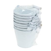 Article Seau en métal blanc Ø12cm H10cm 8 pcs