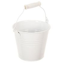 Article Seaux en métal blanc, Ø12 cm, H10 cm, lot de 8