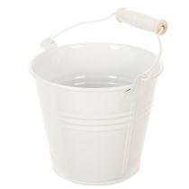 Article Seaux en métal blanc, Ø12 cm, H10 cm, lot de 8
