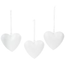 Article Pendentifs en forme de cœur à motifs floraux, 7 cm, lot de 6