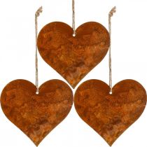 Article Coeurs à suspendre décoration métal automne patine 9.5×10cm 12pcs