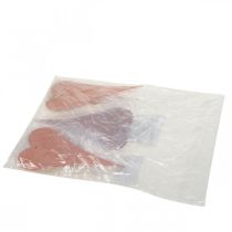 Article Décoration à suspendre Coeurs Orange/Violet 15cm 6 pièces