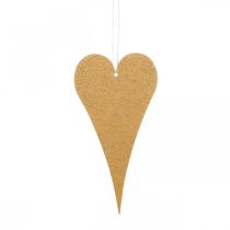 Article Décoration à suspendre fenêtre coeurs métal, coeurs décoratifs à suspendre beige/jaune/orange H15cm 6 pcs