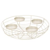 Article Porte-bougie rond en forme de couronne de l'Avent pour quatre bougies chauffe-plat ou bougies classiques, 35 cm