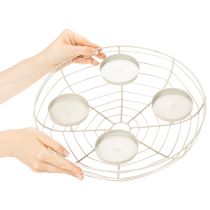 Article Porte-bougie rond en forme de couronne de l'Avent pour quatre bougies chauffe-plat ou bougies classiques, 35 cm