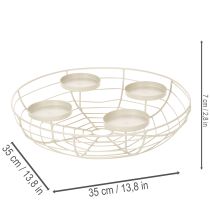 Article Porte-bougie rond en forme de couronne de l'Avent pour quatre bougies chauffe-plat ou bougies classiques, 35 cm