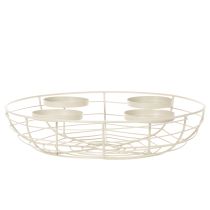 Article Porte-bougie rond en forme de couronne de l'Avent pour quatre bougies chauffe-plat ou bougies classiques, 35 cm