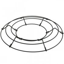 Article Couronne métal noir décoration de table fil de fer Ø30cm H3.5cm