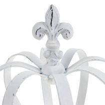 Article Couronne métal blanc Ø13cm H17,5cm