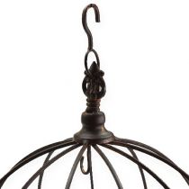 Article Couronne métal à suspendre marron rouille Ø31cm H31cm